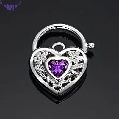 925 Sterling Silver Plated Purple Filigree Heart Locket - USA Made-3
