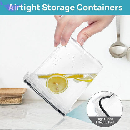 Airtight Food Storage Containers Set with Lids, 15Pcs BPA Free Plastic Dry Food Canisters for Kitchen Pantry Organization and Storage, Dishwasher Safe,Include 24 Labels