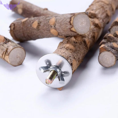Bird Perch Nature Wood Stand for 3-4Pcs Small Parrots