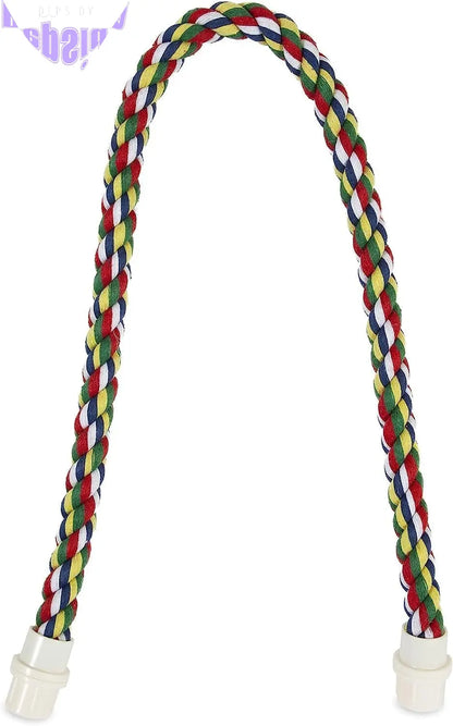 Pet Comfy Perch for Birds Flexible Multi-Color Rope, Medium - 32" Length