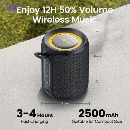 Outdoor Bluetooth Speaker Waterproof with Bass Boost (Black)-4
