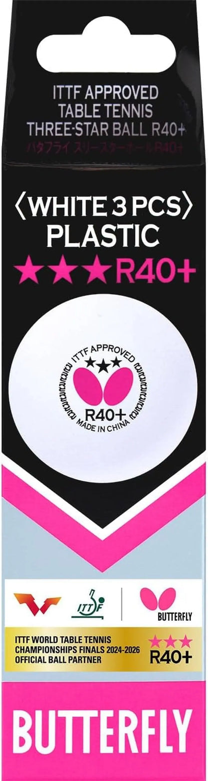 R40+ Table Tennis Balls — 40Mm White Ping Pong Ball — ITTF Certified Professional Table Tennis Ball — Poly Table Tennis Ball — 3 Pack, 6 Pack, or 12 Pack