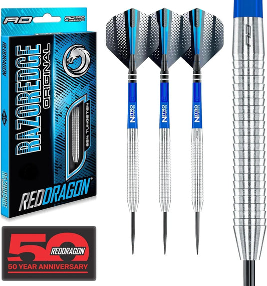 Razor Edge Original Tungsten Professional Darts Set with Flights and Nitrotech Shafts (Stems)