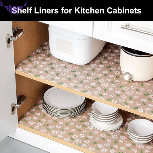 Shelf Liner – Premium Non-Adhesive Cabinet & Drawer Liner for Kitchen – Waterproof Shelf Paper with Modern Pattern – Durable EVA Cabinet Mat – Easy to Cut