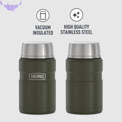 Stainless King Vacuum-Insulated Food Jar, 24 Ounce, Army Green