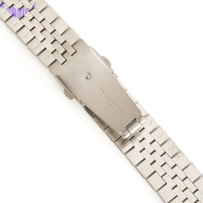 Stainless Steel Link Bracelet Band - The Perth in Silver and Rose Large - Compatible with Apple Watch Size 42mm to 45mm-4