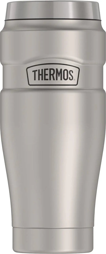 Stainless King Vacuum-Insulated Travel Tumbler, 16 Ounce, Matte Steel