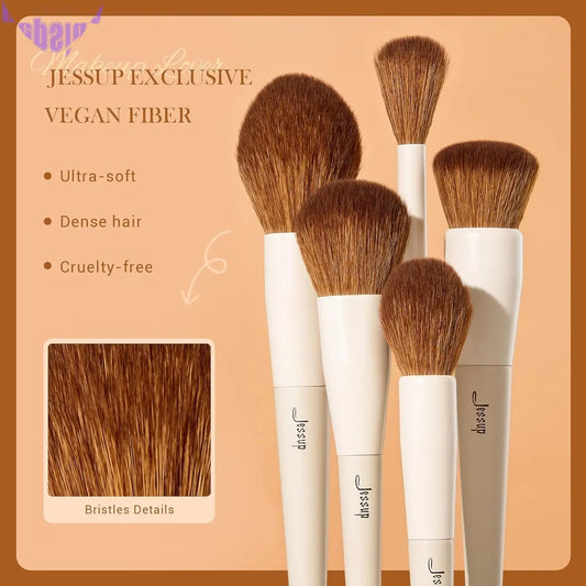 Unleash Your Inner Makeup Artist with the 5-Piece Vegan Brush Set - Fluffy Friends for Flawless Faces!