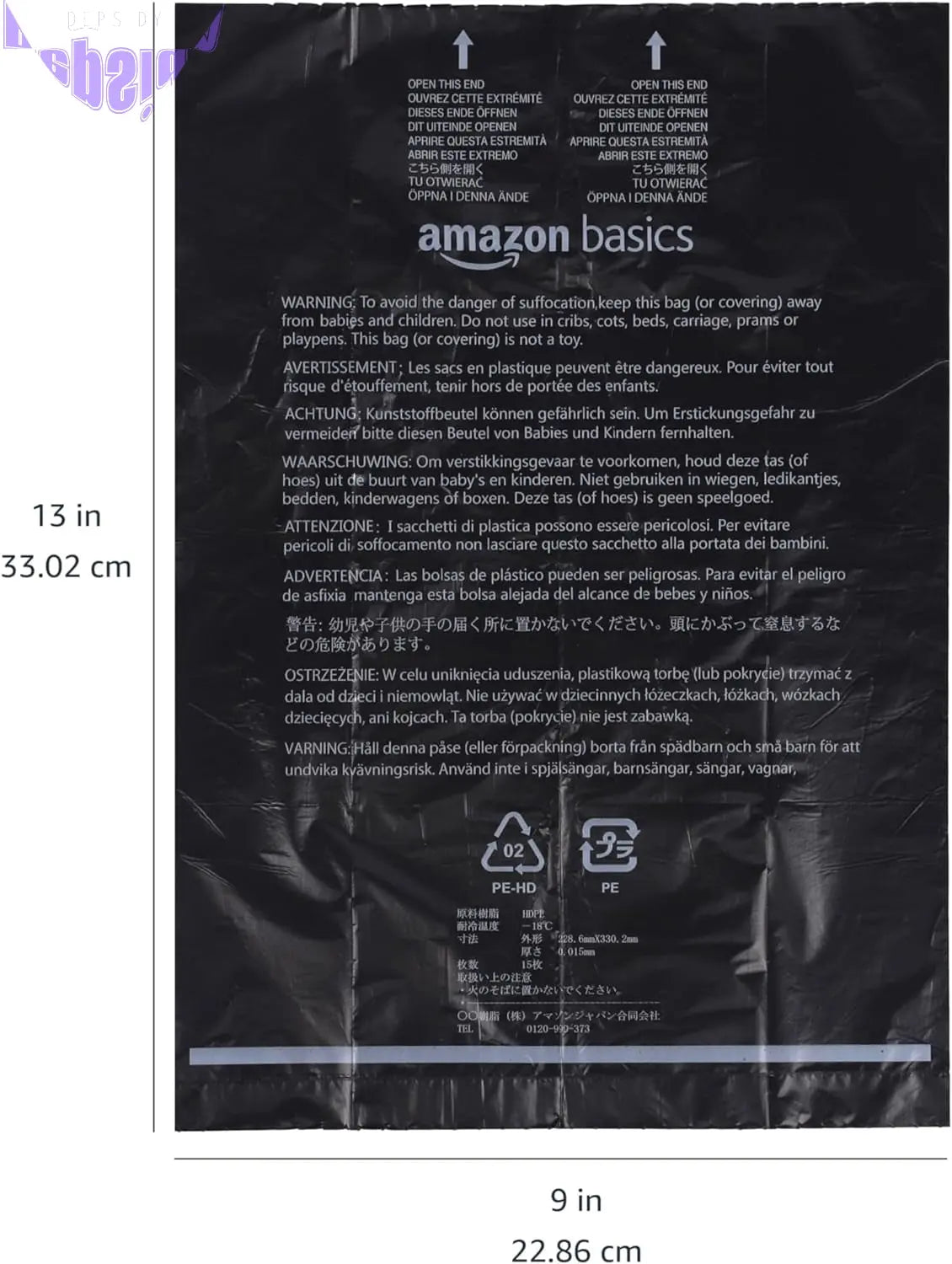 Unscented Standard Dog Poop Bags with Dispenser and Leash Clip, 33.02 X 22.86 CM, Black - 20 Rolls (300 Bags)