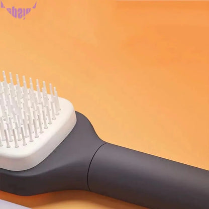 Vibe Geeks Anti-Static Massage Comb Scalable Rotate Lifting Self Cleaning Hairbrush-4