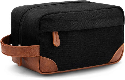 Premium Water-Resistant Hanging Toiletry Bag for Men - Stylish Black Dopp Kit with Organized Compartments, Ideal for Travel