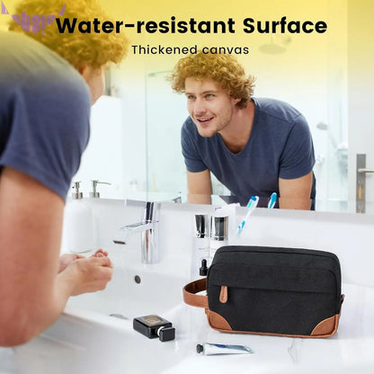 Premium Water-Resistant Hanging Toiletry Bag for Men - Stylish Black Dopp Kit with Organized Compartments, Ideal for Travel